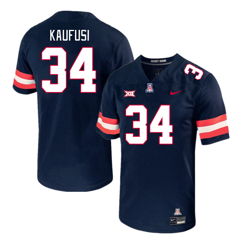 Men #34 Ammon Kaufusi Arizona Wildcats Big 12 Conference College Football Jerseys Stitched-Navy